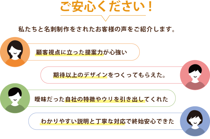 名刺デザイン・ポスター印刷のお客様の声